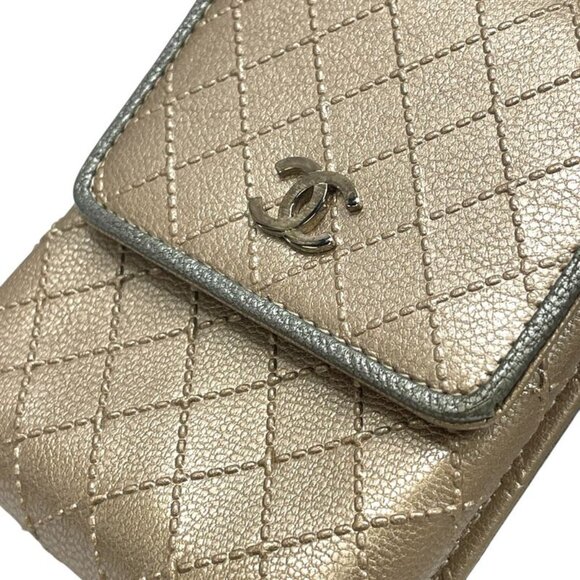 Chanel Bicolor CC Logo Cigarette Case Tobacco Multi Quilted Leather Hat main image 6